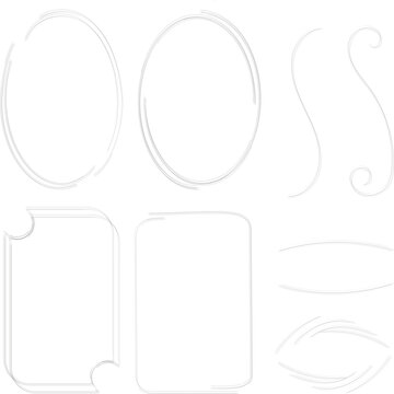 Set of abstract lines frames and shapes. Use in design and social media.