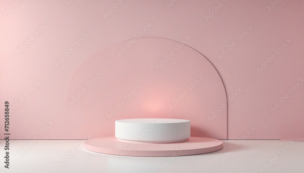 Poster minimalistic 3d product display stage in abstract room