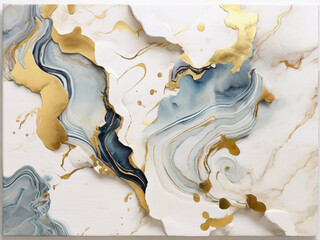  Blue marble and gold abstract background ai image 