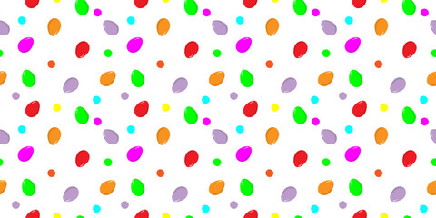 Seamless pattern with Easter eggs on a white background. Vector design