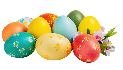 Easter eggs - isolated on transparent background