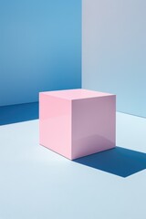 pink and blue pastel box sitting on a white and blue background