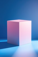 pink and blue pastel box sitting on a white and blue background
