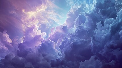 Majestic Purple and Blue Sky With Clouds