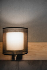 Night light lamp on the wall in living room or bedroom, element of interior lighting design