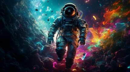 Astronaut floating