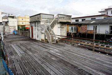 Fototapeta premium a spacious backyard of a local resident's house located on the seafront