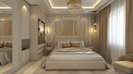 Modern contemporary loft style bedroom