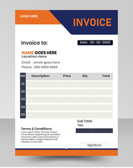Naklejka premium Corporate Business Invoice design template vector illustration bill form price invoice. Creative invoice template vector.