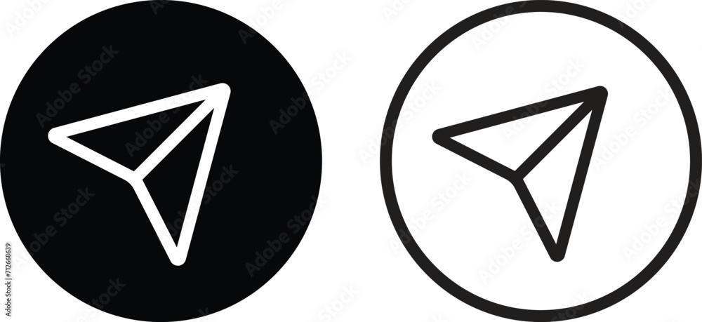 Poster send icon set in two styles . send message icon . paper plane icon vector