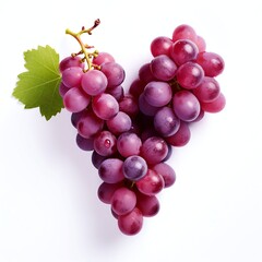 Fototapeta premium Photograph of grapes, top down view, wite background