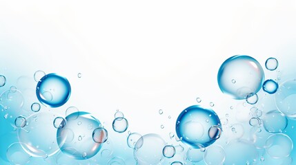 A frame that is transparent and blue with bubbles.