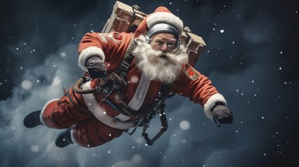 Santa Claus on a Cosmic Adventure. Generative ai