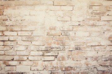 Fototapeta premium Old brick wall background texture with cream color
