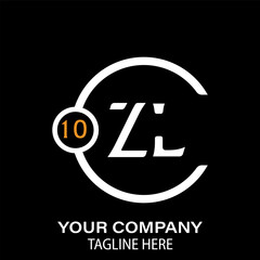 Obraz premium ZL Letter Logo Design. ZL Company Name. ZL Letter Logo Circular Concept. Black Background.