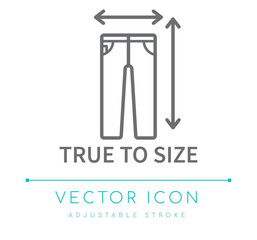 True To Size Denim Pants Line Icon