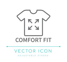 Comfort Fit T-shirt Fashion Line Icon