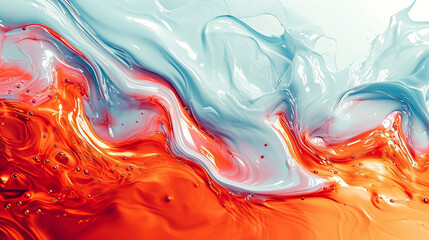 Fluid Art Elegance in Warm and Cool Tones created with Generative AI technology