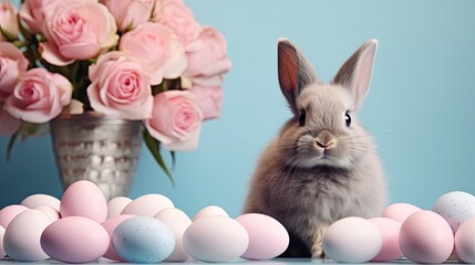 embodying bunny Easter minimalism, capturing a simple yet charming representation of the festive spirit with minimalistic elements.