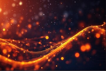 Fototapeta premium Ilustration digital particles wave and light abstract background