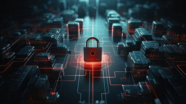 cyber security and data protection, featuring the concept of confidentiality and business privacy on a global digital space network, a technology smart solution safeguarding against cyber attacks.