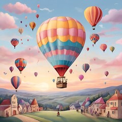 balloon, air, hot, sky, flying, colorful, travel, balloons, hot air balloon, fly, basket, transportation