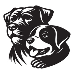 puppy with heart dog art vector design