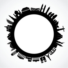 travel theme background / world famous places / vector illustration