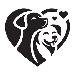 puppy with heart dog art vector design
