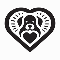puppy with heart dog art vector design