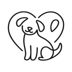 dog with heart art design