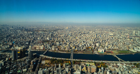 Obraz premium Tokyo, aerial view of the city