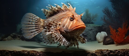 Tropical waters house the stonefish, a species found in reefs and known as Synanceia verrucosa.