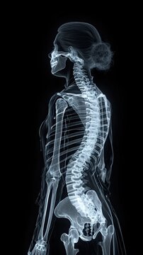 X-ray view to the spine of a person.