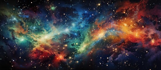 Fototapeta na wymiar Fireworks exploding create stunning cosmic visuals resembling galaxies, nebulae, supernovae, and the big bang.