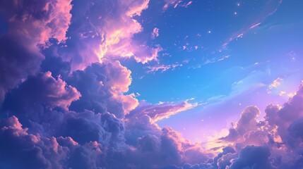 Fototapeta na wymiar Vibrant Purple Clouds Take Over the Sky