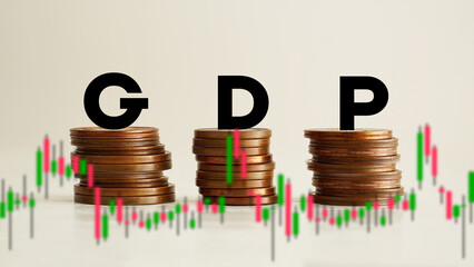 Gross Domestic Product GDP is shown using the text - obrazy, fototapety, plakaty