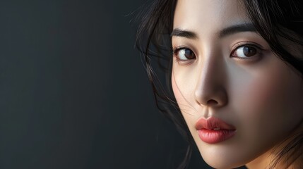 Asian beauty woman, portrait of a young girl who attract attention, skin and body care - obrazy, fototapety, plakaty