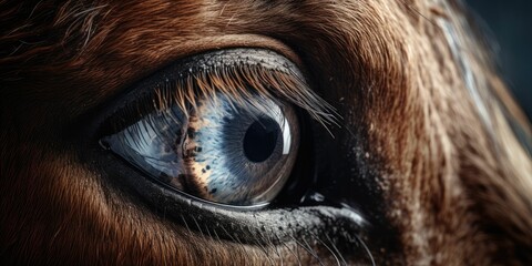 Fototapeta premium Eye of a horse, close-up, pupil
