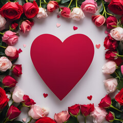 Passionate Petals: Red Roses and Hearts in Valentine's Day Splendor