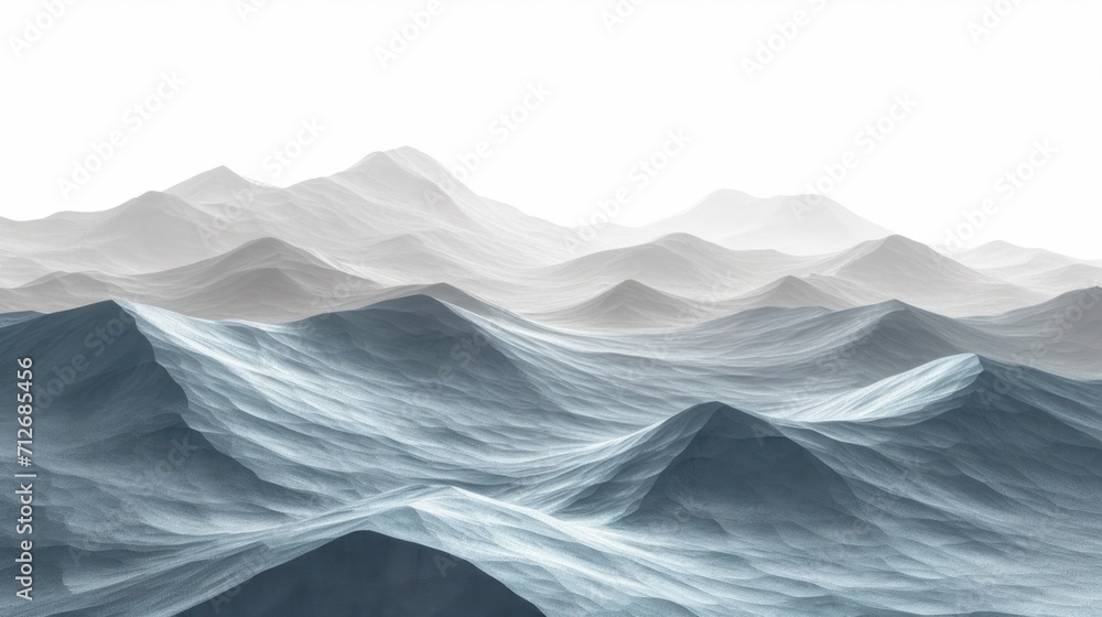 Poster a painting of a mountain range with a bird flying in the foreground and a bird in the foreground wit