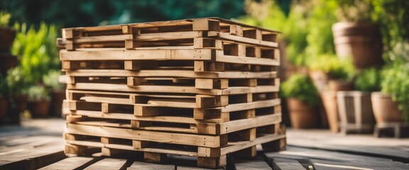 Stack of wooden pallet