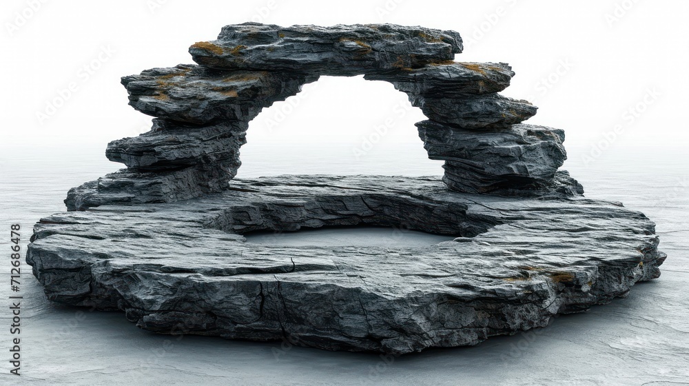 Poster a piece of rock with a hole in the middle of it that looks like it has a hole in the middle of it an