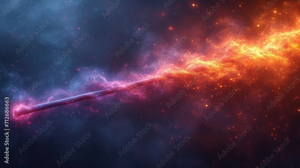 Poster a large object in the middle of a space filled with stars and a black hole in the middle of the spac