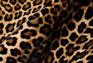Explore the intricate beauty of leopard print fabric up close.