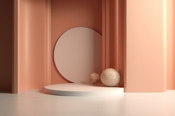 Abstract podium room in a rendered 3D illustration. Generative AI