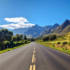 Naklejka premium Road through a mountain valley