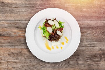 Tasty fresh Greek salad with vegetables