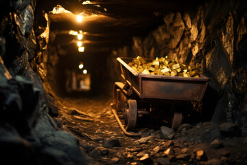 Gold mine full of gold, old gold mine, gold bars, left behind gold in mine