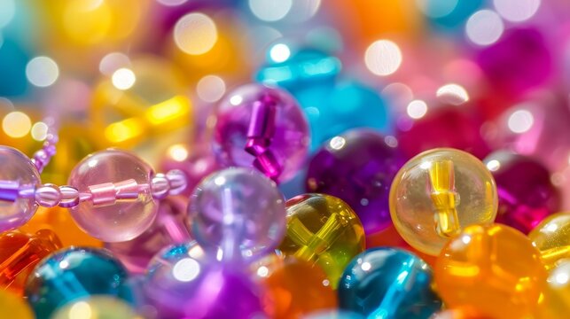 close up of colorful beads     